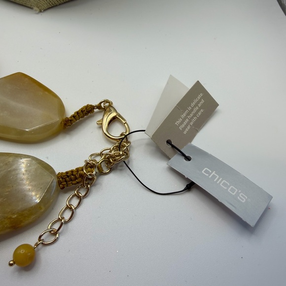 Chico’s Quartz Elegant Yellow Stone Necklace Timeless - Picture 16 of 17